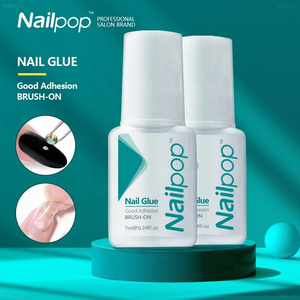 Nailpop Fast Drying Bond Glue for Transparent Professional False Nail Tips Extension Gel Sticker Rhinestone Nail Glue with Brush