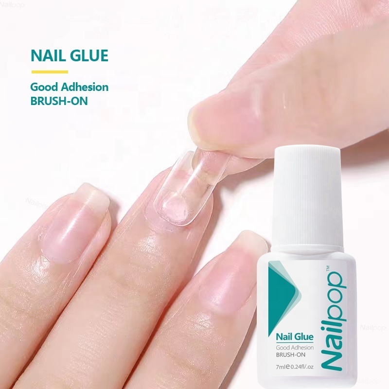 Nailpop Fast Drying Bond Glue for Transparent Professional False Nail Tips Extension Gel Sticker Rhinestone Nail Glue with Brush