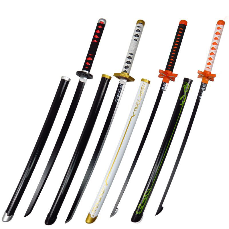 104 Cm Katana Swords Demon Slayer Eco Abs Bamboo Wooden Samurai Sword Anime Cosplay Props Weapon Toy