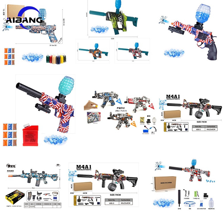 M416 Ak47 M4 M4a1 Electric Gel Blaster Ball Toy Guns Outdoor Game Gel Water Bead Blaster Splatter Shell Ejecting Toy Gun For Kid