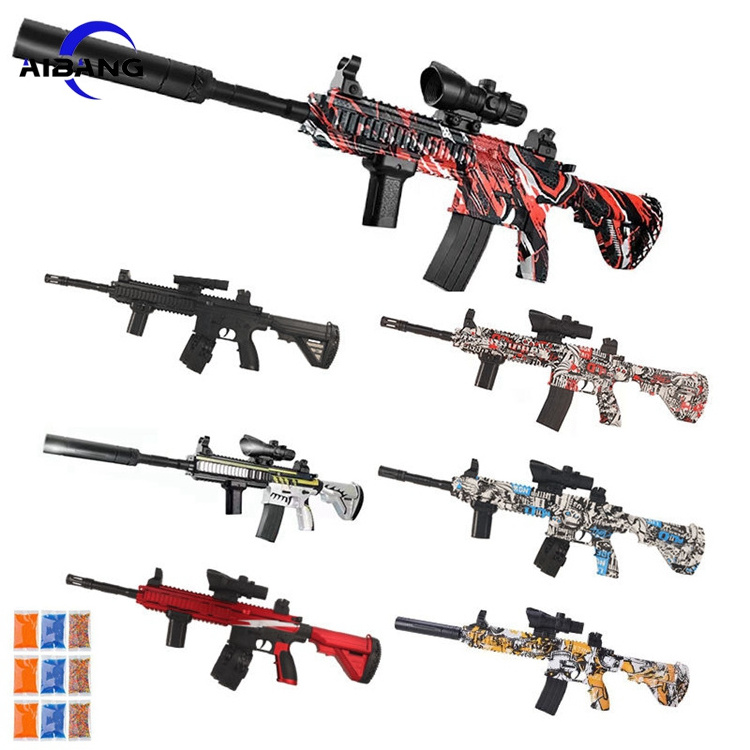 M416 Ak47 M4 M4a1 Electric Gel Blaster Ball Toy Guns Outdoor Game Gel Water Bead Blaster Splatter Shell Ejecting Toy Gun For Kid