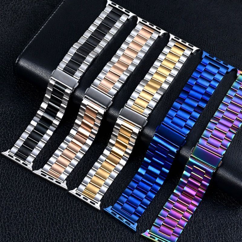 Good Price Luxury Stainless Steel Metal smart watch Strap for iWatch 5 6 7 41mm 45mm 42mm 40mm 38mm Metal Watch Band For Apple