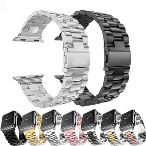 Good Price Luxury Stainless Steel Metal smart watch Strap for iWatch 5 6 7 41mm 45mm 42mm 40mm 38mm Metal Watch Band For Apple