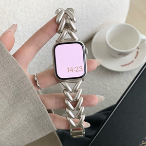 Smartwatch Replacement Alloy Band Women Men Bracelets Love wristband Stainless Steel Metal Watch Strap For Apple Watch Ultra