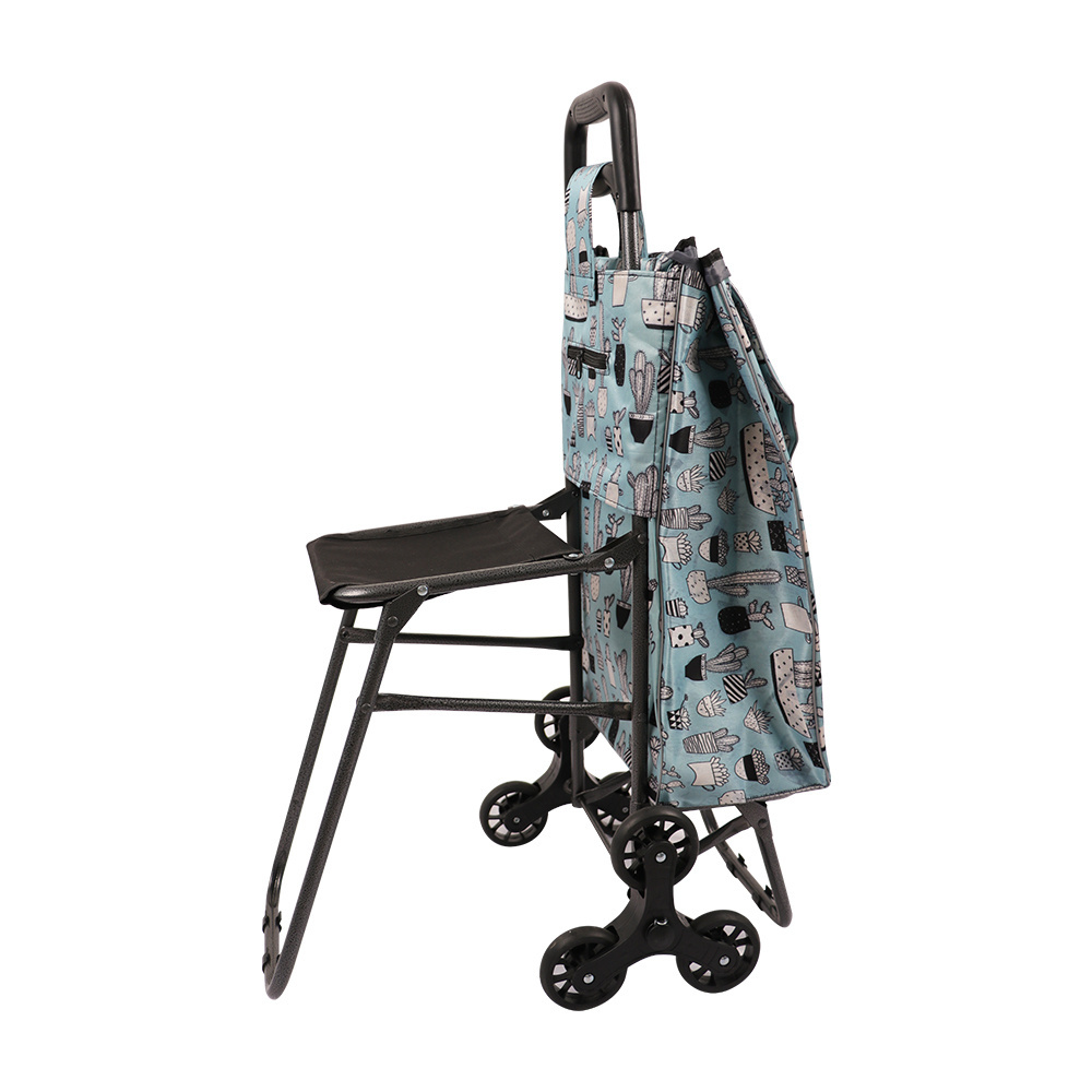 Fashion design collapsible personal shopping carts for the elderly Collapsible seats are included