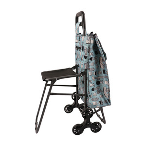 Fashion design collapsible personal shopping carts for the elderly Collapsible seats are included