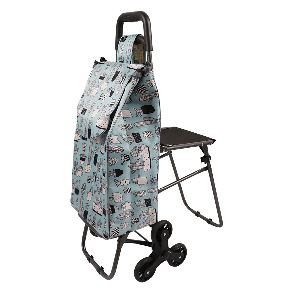 Fashion design collapsible personal shopping carts for the elderly Collapsible seats are included