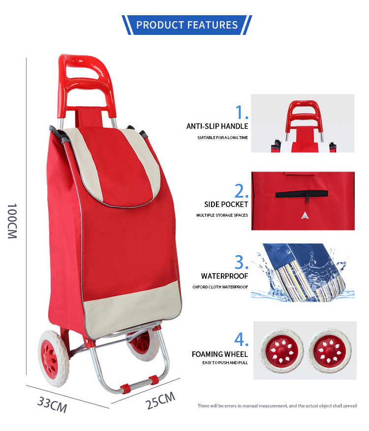 Durable and sturdy chariot de courses shopping trolley bag carts for supermarket carro de compras plegable