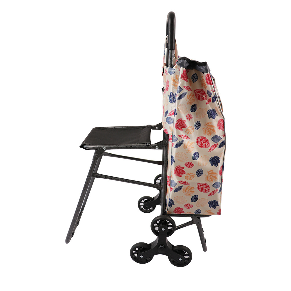 Fashion design collapsible personal shopping carts for the elderly Collapsible seats are included