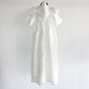 Infant Baby Girls Chrisom with Long Lace Baptism Dress Ivory Christening Gown with Bonnet