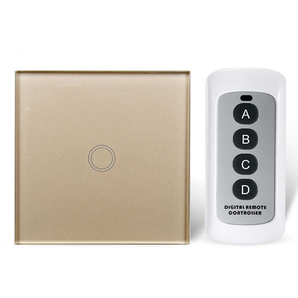 EU standard wireless remote light switch, 1/2/3 Gang RF433 remote wall touch switch for smart home