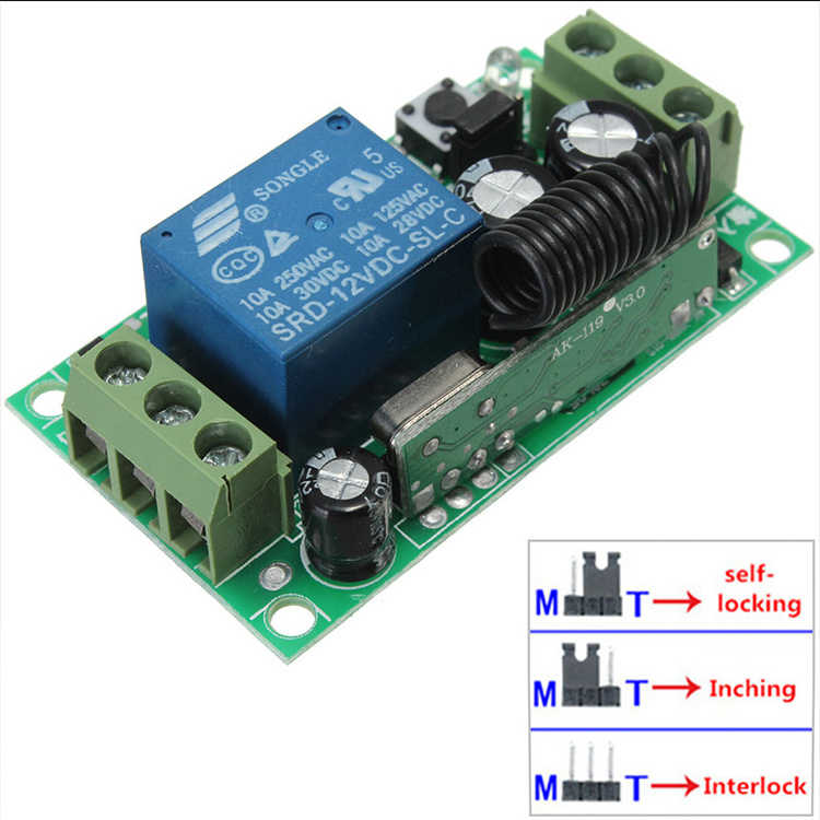 DC 12V-24V Superheterodyne Module RF Controllers Wireless Remote Control Switch For Automatic Door Motor