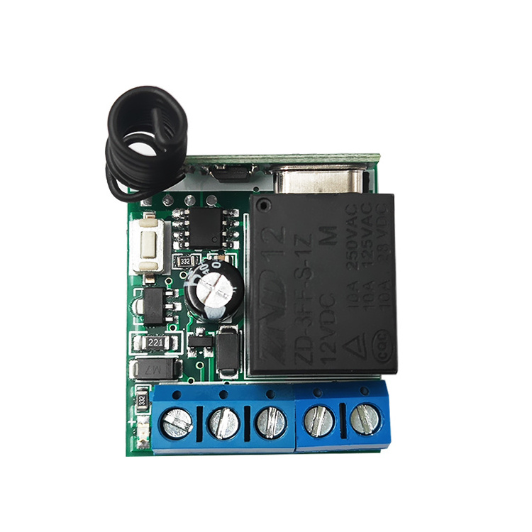 Wireless Receiver Relay Module 2 Key RF 433MHz 12V 10A 1 Channel Self-Lock Wireless Remote Control Switch 15-30m