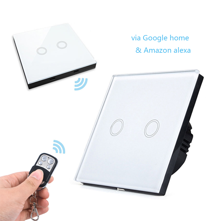 EU/US Smart Wifi Wall Touch Switch 1/2/3 Gang Glass Panel light Switch Black/white smart home