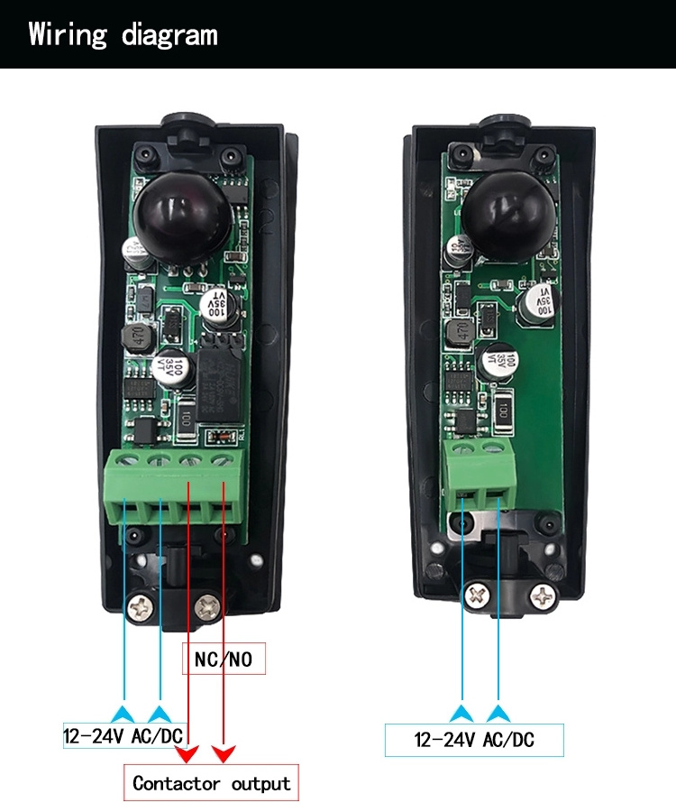 Waterproof Wireless Photocell 12-24V AC DC Infrared Detector Photocell Infrared Beam Sensor for Roller Shutter