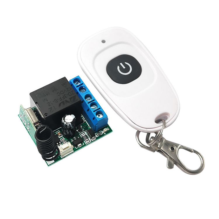 Wireless Receiver Relay Module 2 Key RF 433MHz 12V 10A 1 Channel Self-Lock Wireless Remote Control Switch 15-30m