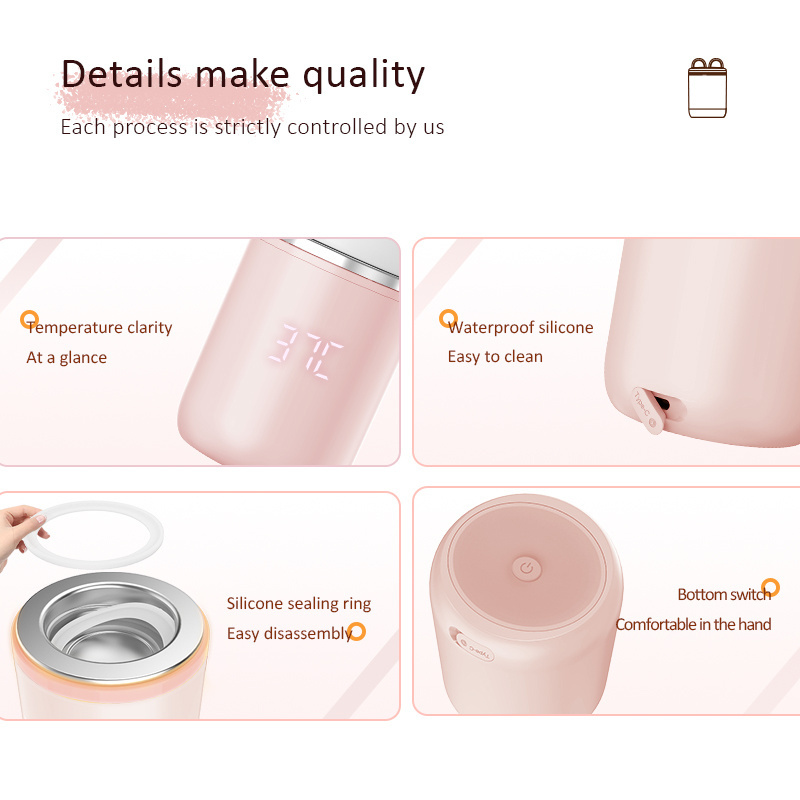 Baby Feeding Thermos Bottle Portable Water Milk Food Warmer USB Rechargeable Baby Bottle Warmer for Outdoor Travel Camping