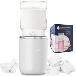 New Arrival fast speed portable baby milk bottle warmer for travel wireless baby feeding bottle warmer, 8800mAh with 3 adapter