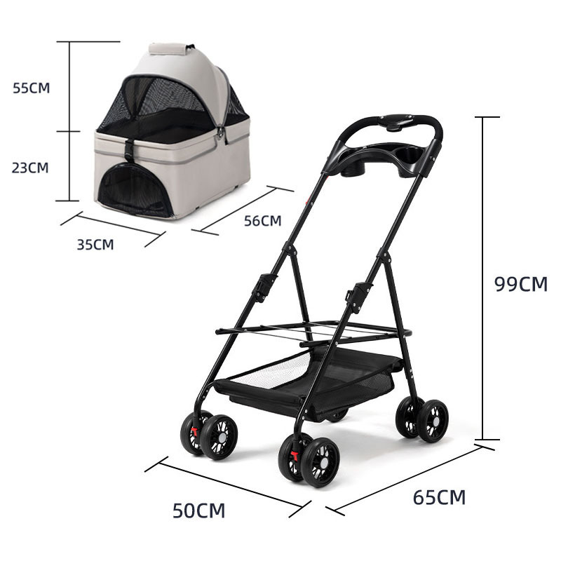 Hot Selling Lightweight Dog Stroller Luxury 4 Wheels Pet Stroller For Dog Cat