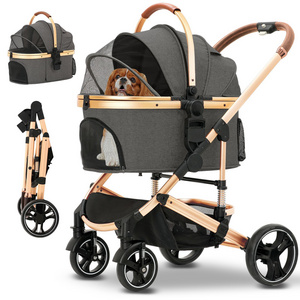 Wholesale Pet Folding Stroller Dog Stroller Pet Gear Metal Luxury Pet Stroller