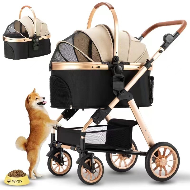 Wholesale Pet Folding Stroller Dog Stroller Pet Gear Metal Luxury Pet Stroller