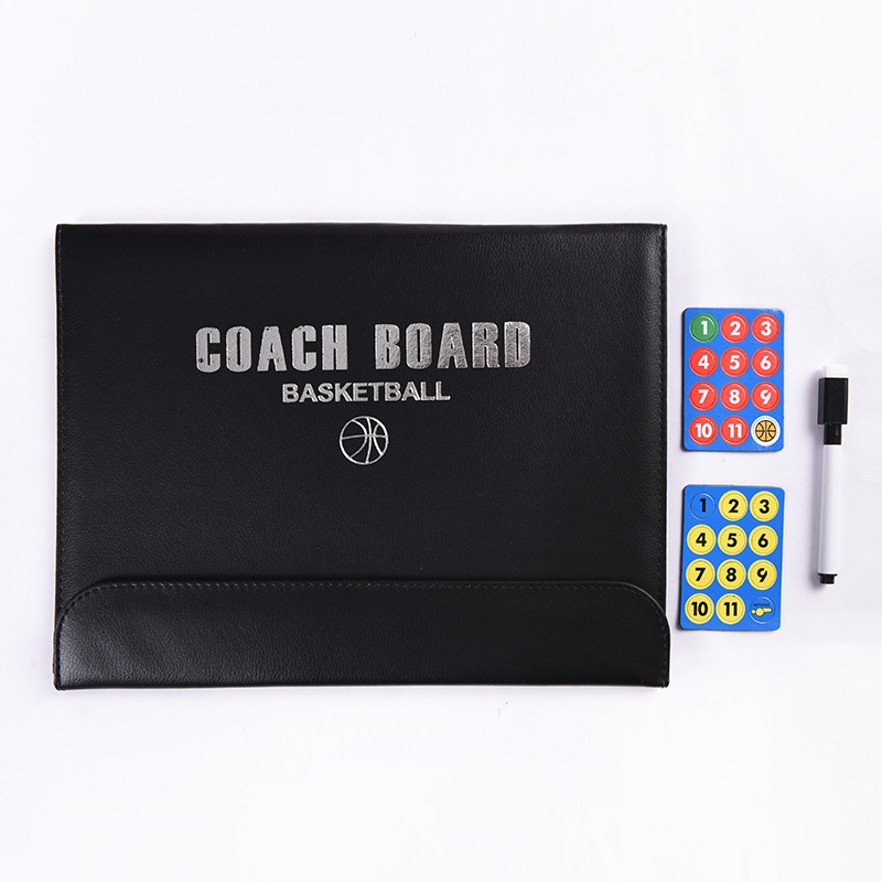 Professional basketball Tactics Board Sand Table Folding Leather Coach Plate Magnetic Tape Pen Tactics Board