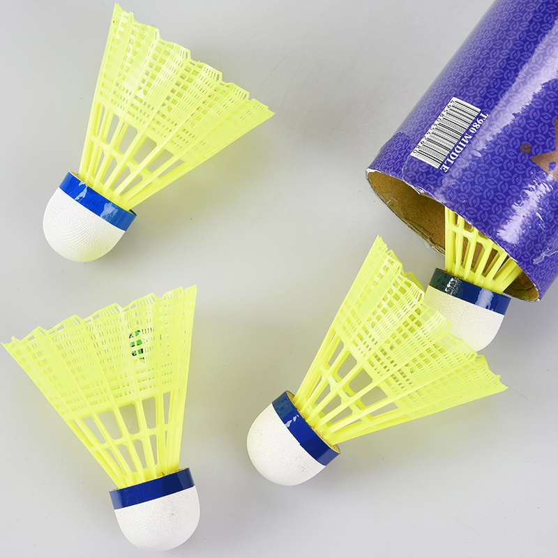 Hot Sell Professional competition Durable training badminton Ball leisure outdoor plastic nylon yellow badminton 6pcs pack