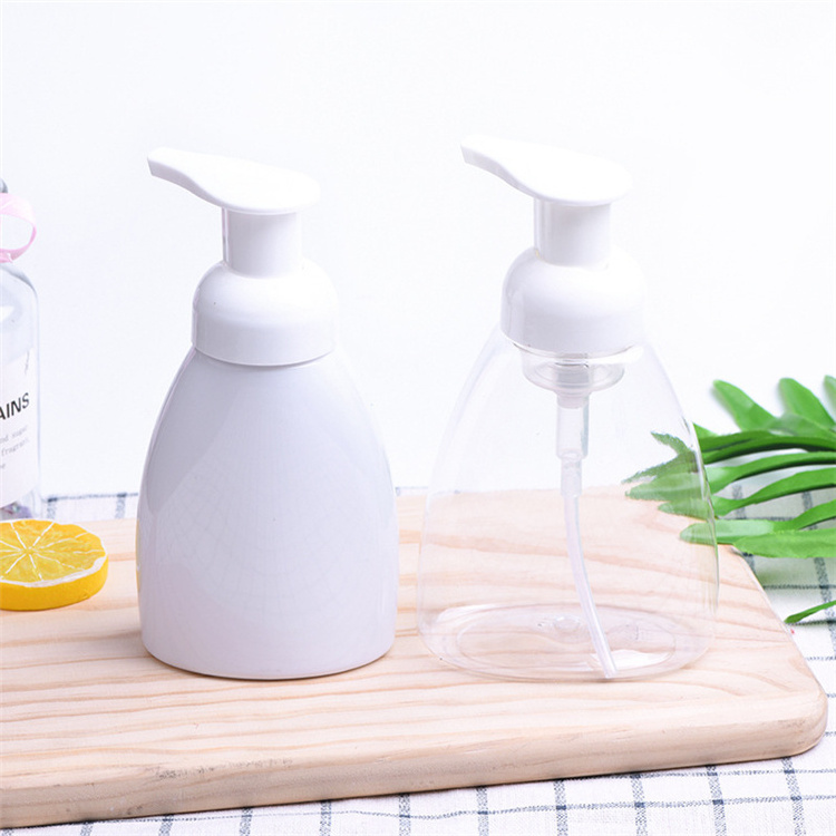 IBELONG 250ML 300ML Clear Flat Shape PET Plastic Foam Hand Wash Bottle Liquid Soap Foam Pump Bottle Wholesale