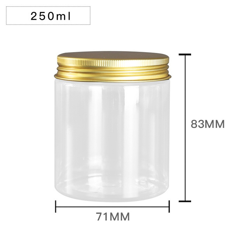 IBELONG Wholesale 250ml empty clear plastic sweet jars candy jar  with clear plastic cap