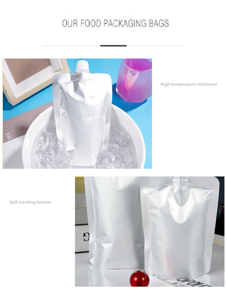 IBELONG 100ml 150ml 200ml 250ml 300ml 400ml 500ml Stand Up Plastic Aluminum Foil Spout Pouch for Food Packaging