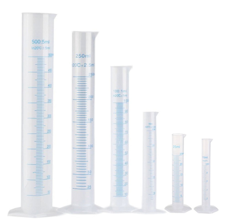 IBELONG Clear 5ml 10ml 25ml Small PP Plastic Measuring Cylinder with Spout 100ml