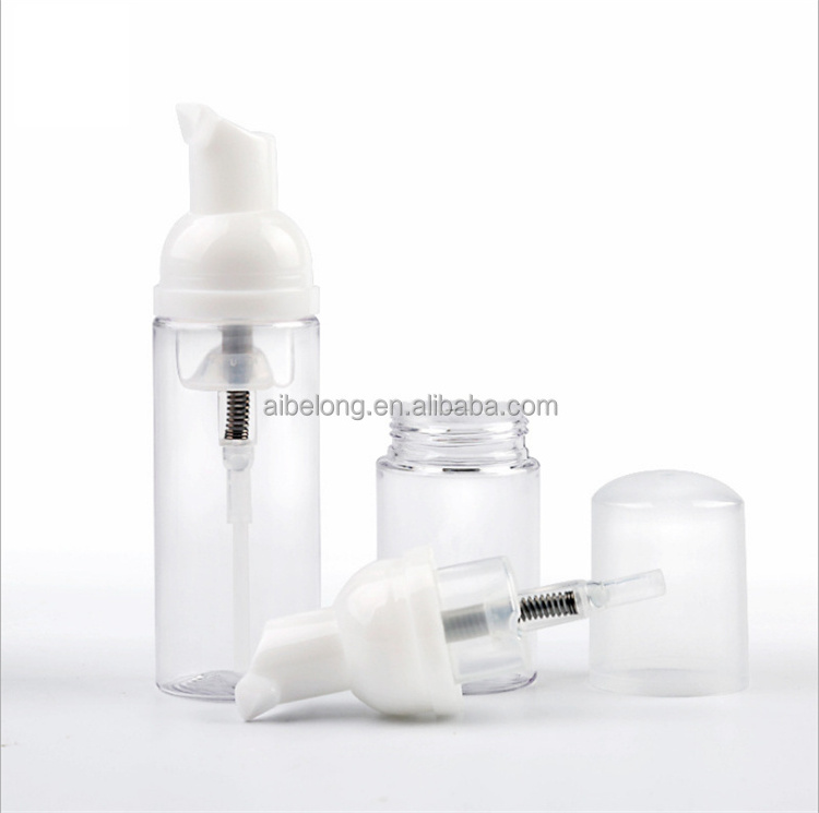 IBELONG 30ml 60ml Clylindrical PETG plastic cosmetic mousse bottle with foam pump sprayer supplier