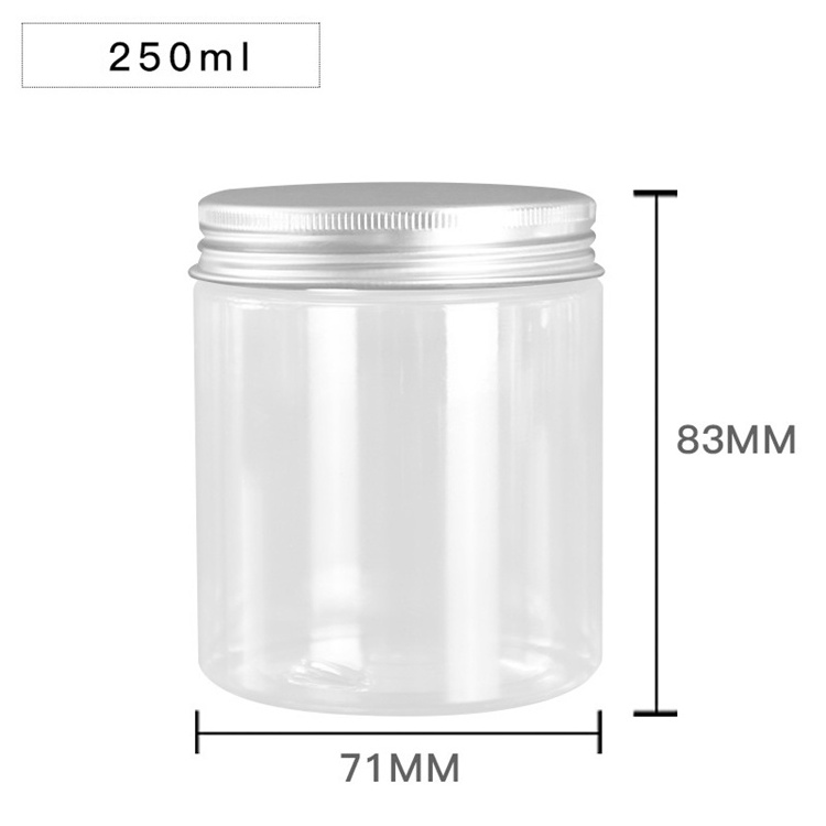 IBELONG Wholesale 250ml empty clear plastic sweet jars candy jar  with clear plastic cap