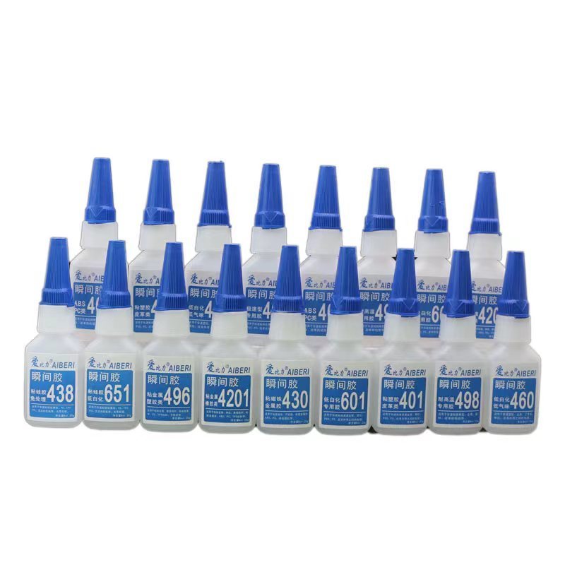 mainly used  bonding silicone rubber nylon TPU  PVC  PE plastics 438 super glue 406 401 495 420 Instant adhesive