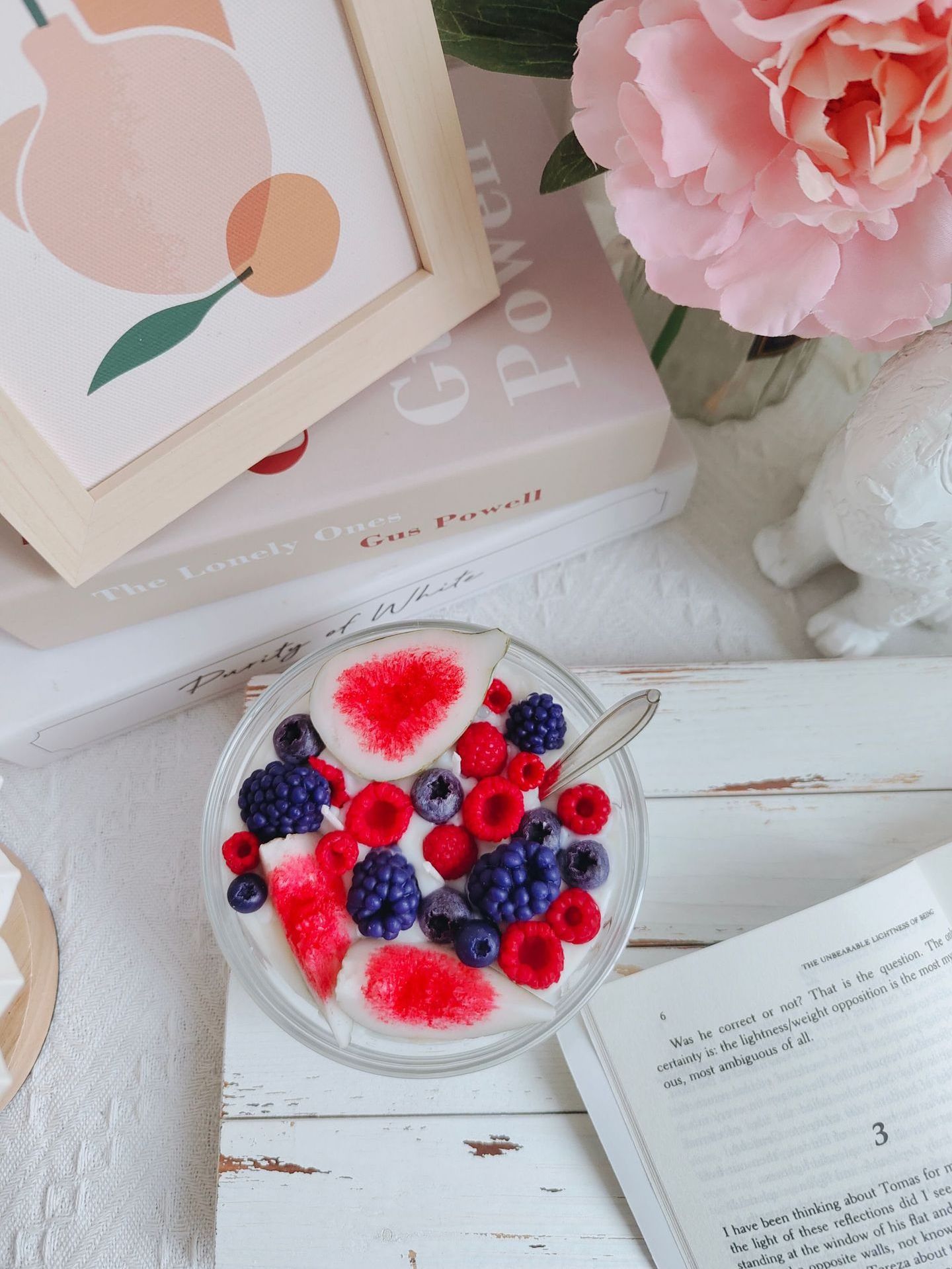 Cool Fruit Yogurt Ice Cream 3 Wicks Cute Cereal Candles Cereal Bowl Scented Candle With Spoon For Friends Gifts