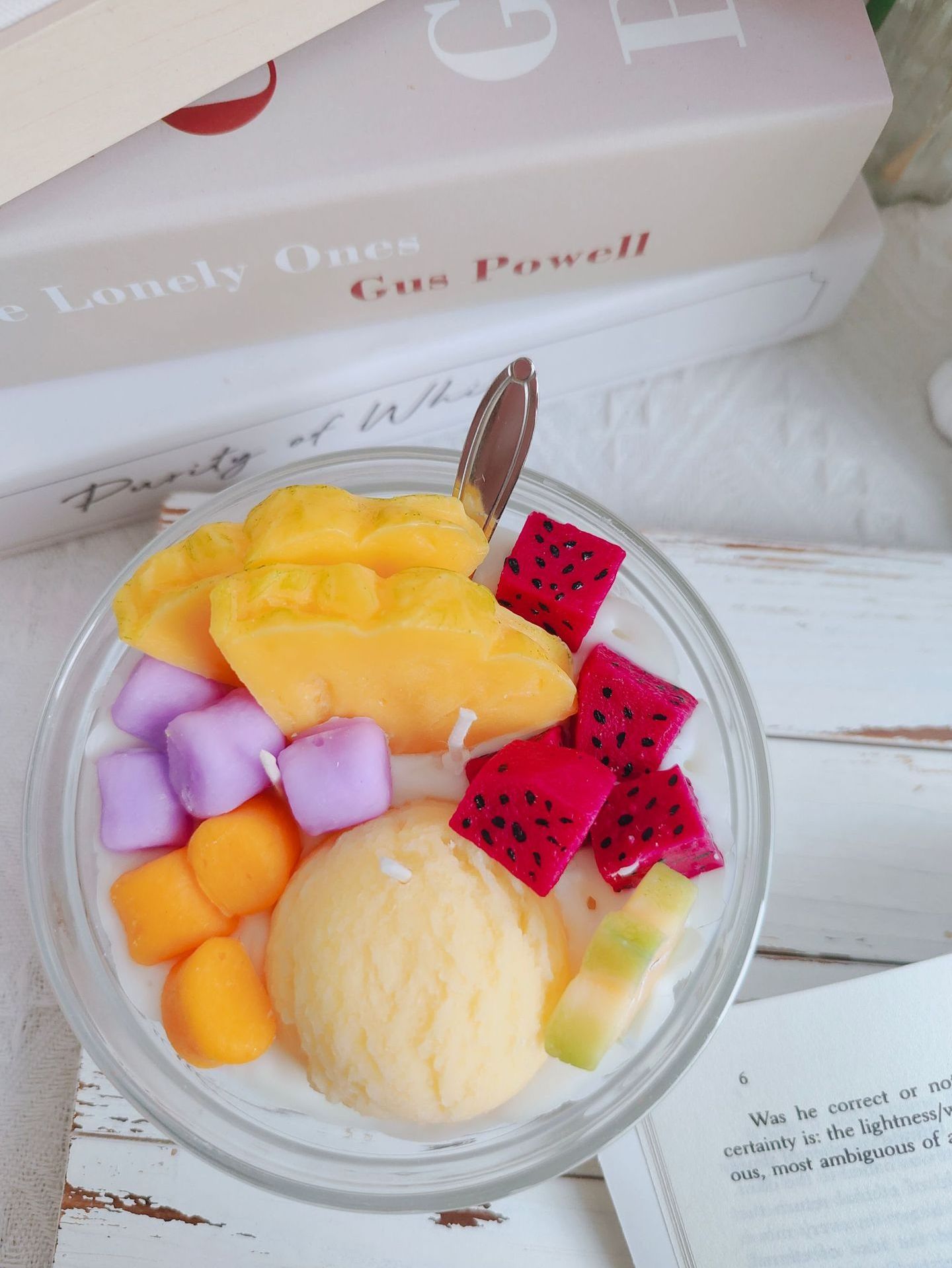 Cool Fruit Yogurt Ice Cream 3 Wicks Cute Cereal Candles Cereal Bowl Scented Candle With Spoon For Friends Gifts