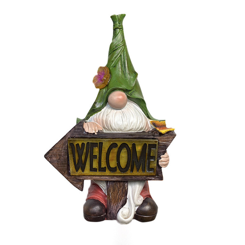 Resin Garden Statues Decorations Large Funny Fairy Gnomes Figurines Flocked Garden Gnome For Patio/Yard/Lawn Ornaments