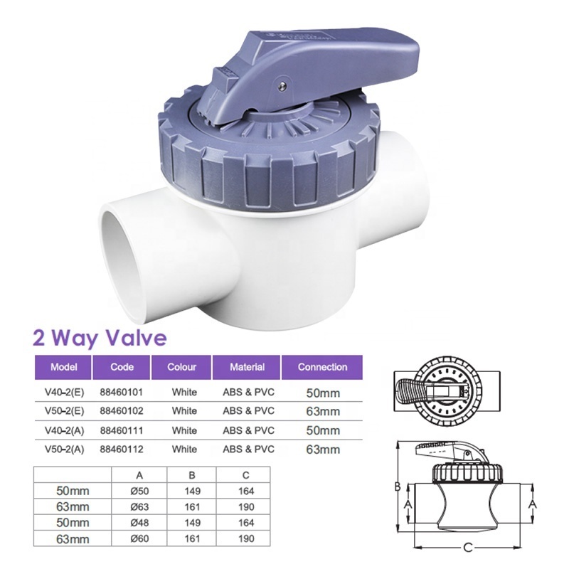 Swimming pool 3 way PVC ball valve diverter valve, check valve for swimming pool and spa accessories