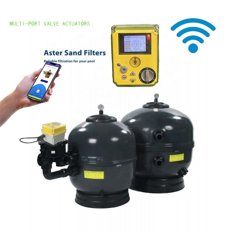 EMAUX Hayward Astral pool Smart WiFi Mobile Actuator Control Sand Filter 6 Position Backwash Electric Valve