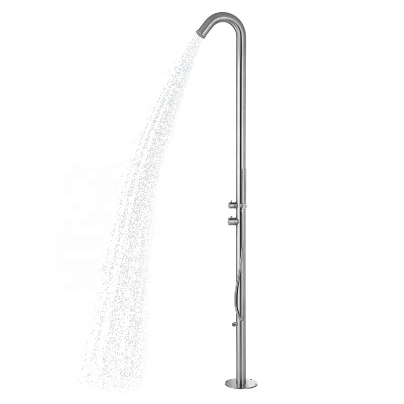 Stainless steel outdoor shower. Backyard garden pool beach solar outdoor standing shower faucet shower column