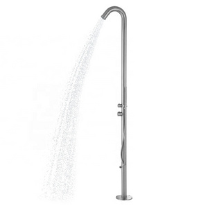 Stainless steel outdoor shower. Backyard garden pool beach solar outdoor standing shower faucet shower column