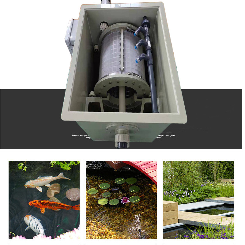 Rotary drum filter pond koi fish pond breeding system solid-liquid separation filter