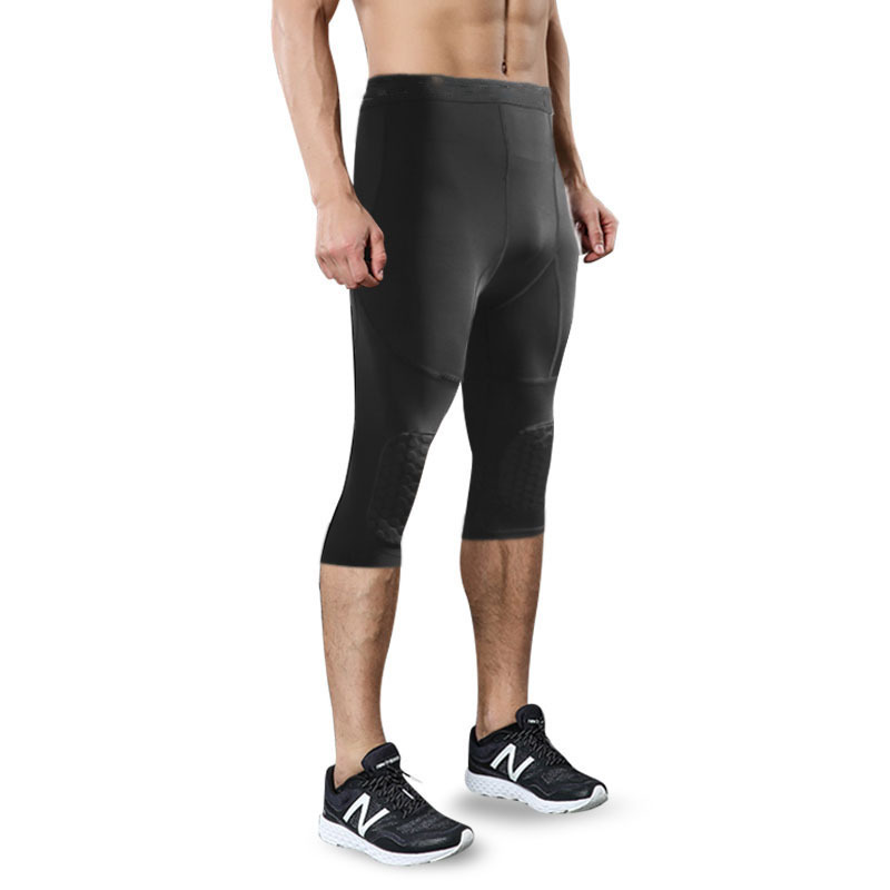 Hot sale skin care black tight pants vollyeball padded sports running compression pants