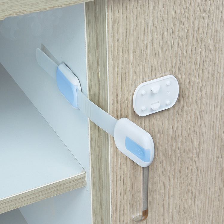 hot selling baby plastic proof square baby cabinet door child safety strap locks in stock