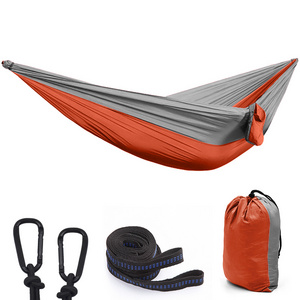 Folding Portable Nylon Outdoors Double Camping Hammock With Adjustable Webbing