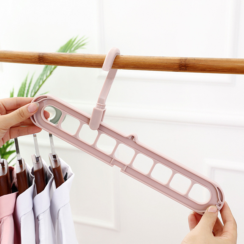 Wholesale Can be folded and stored nine -hole hangers drying clothes artifact hanging wardrobe non -slip