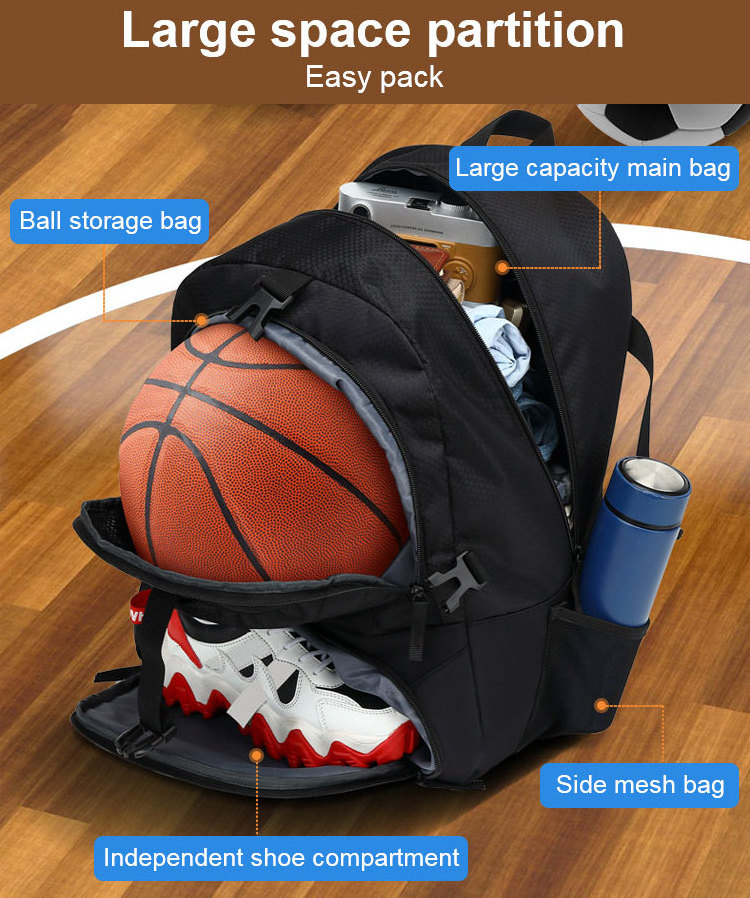 Unisex sports heavy duty soccer ball equipment bag football shoes basketball backpack