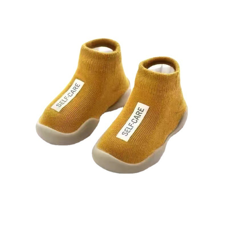 China supplier Newborn Baby Shoes Infant Indoor Rubber Sole Baby Socks Knit Booties Anti-slip