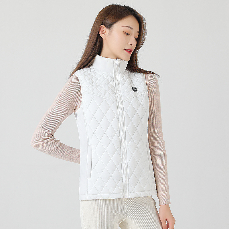 Women Pink Color USB Heating Waistcoat Down Vest for Cold Weather Women Heated Down Vest For Winter