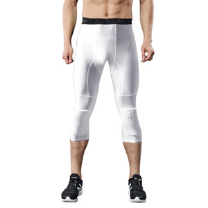 Hot sale skin care black tight pants vollyeball padded sports running compression pants